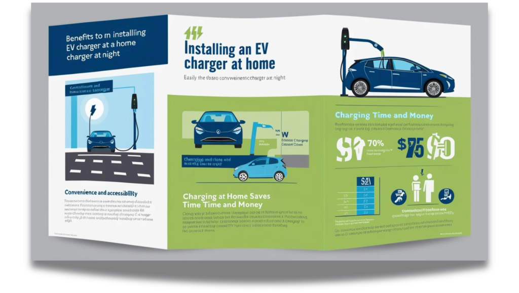 Benefits of Installing an EV Charger at Home

Now, permit’s have a look at why putting in an EV charger at domestic makes experience. The advantages are clear and compelling.

Convenience and Accessibility 

Having a charger at home manner you may plug on your car as soon as you arrive. No extra riding around seeking out public chargers. It’s as easy as plugging on your smartphone. Charging at domestic is hassle-loose and usually available.

Charging at Home Saves Time and Money

Using your personal charger is less expensive and quicker. Public charging stations regularly price by the minute, that could upload up. Plus, you don’t must anticipate an open spot. Charging at domestic allows you to take gain of decrease electricity rates, saving you cash in the end.